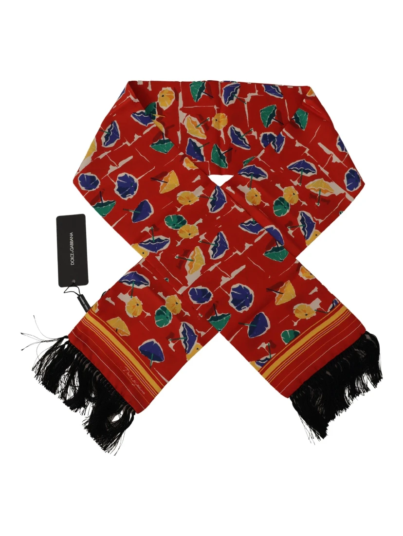 Multicolor DG Umbrellas Print Shawl Fringe Scarf