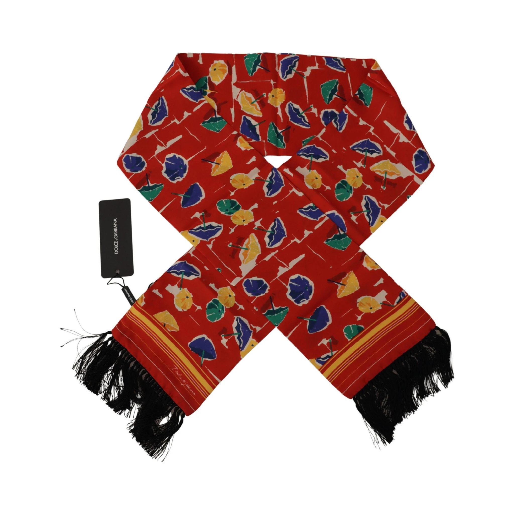 Multicolor DG Umbrellas Print Shawl Fringe Scarf