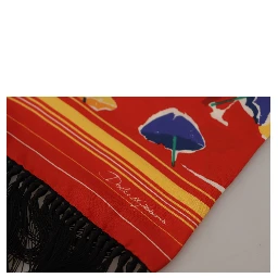Multicolor DG Umbrellas Print Shawl Fringe Scarf