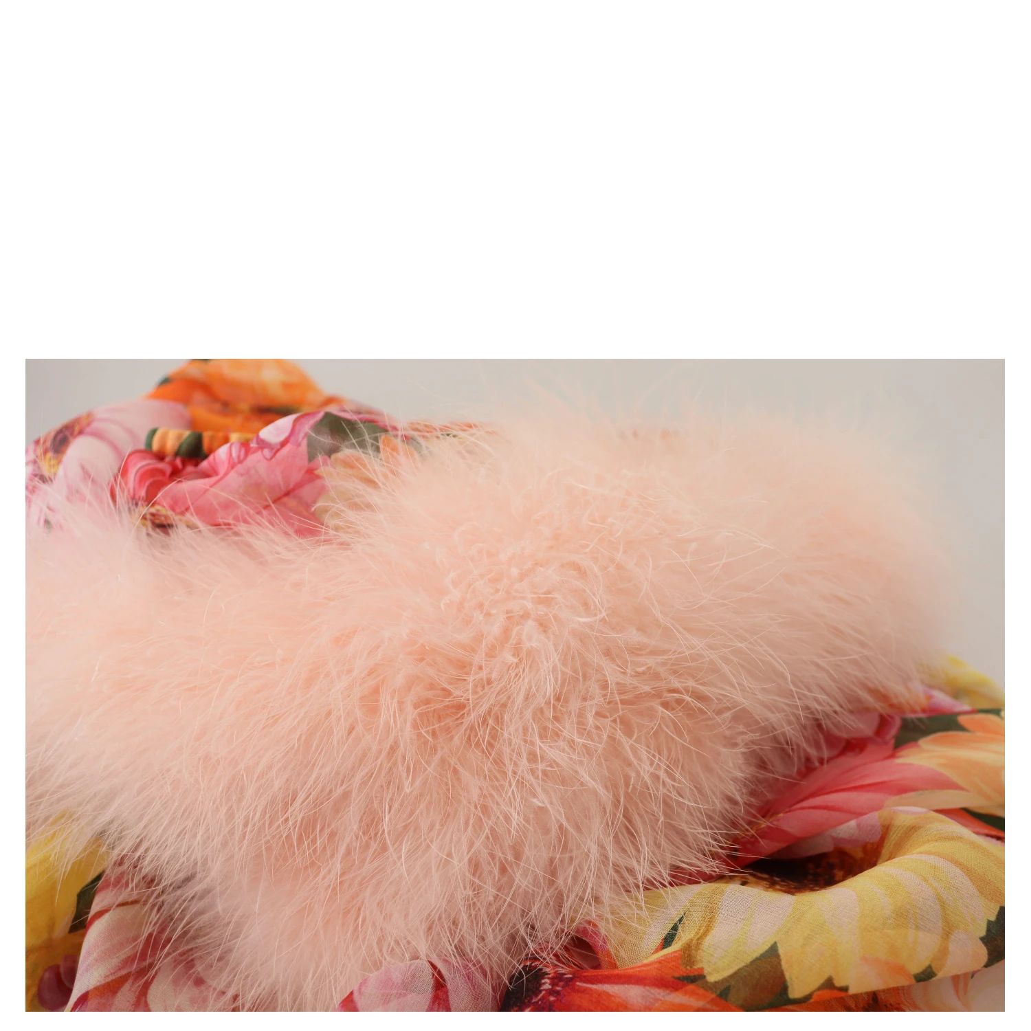 Multicolor Floral Fur Shearling Blouse Top