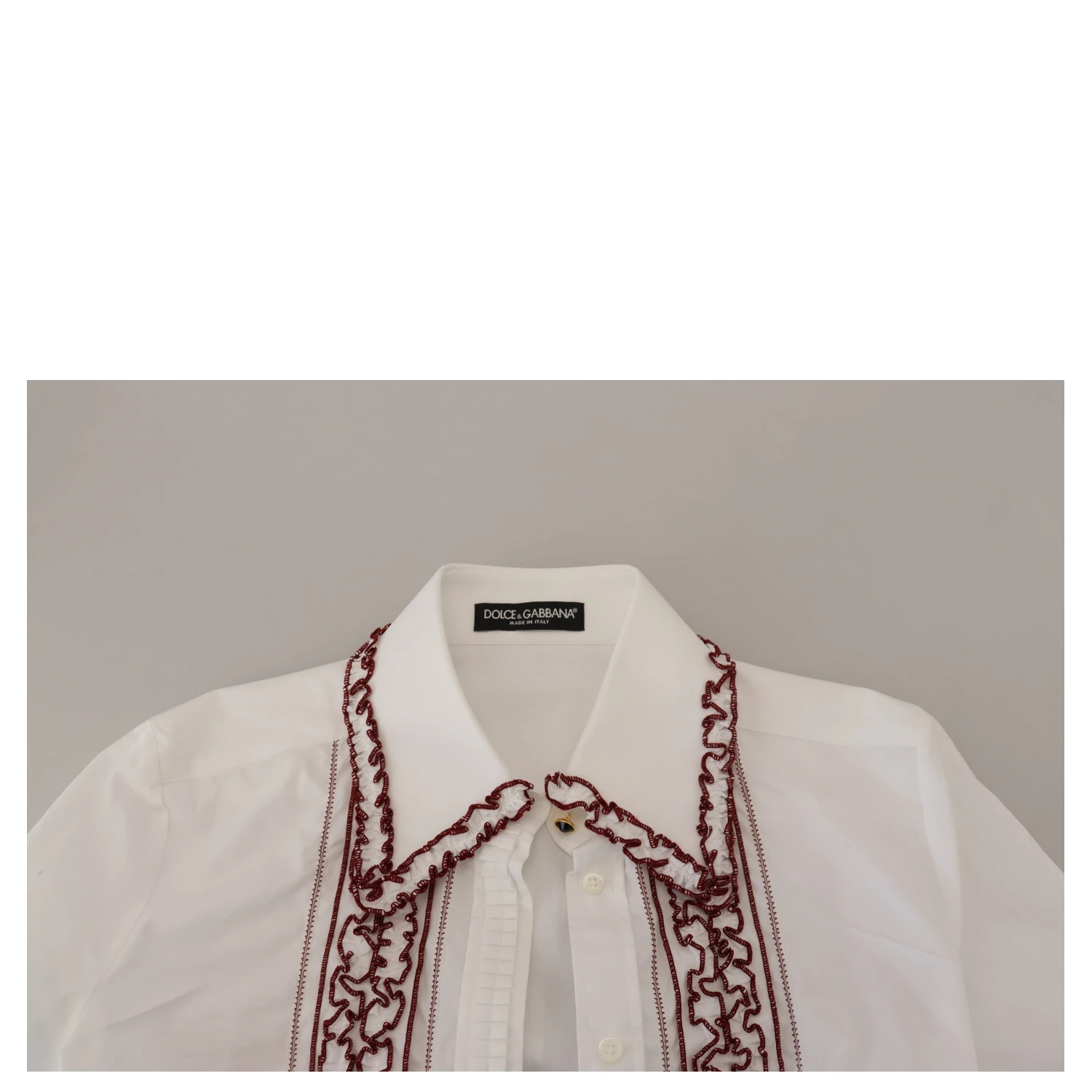 White Lace Long Sleeves Ruffle Collar Top