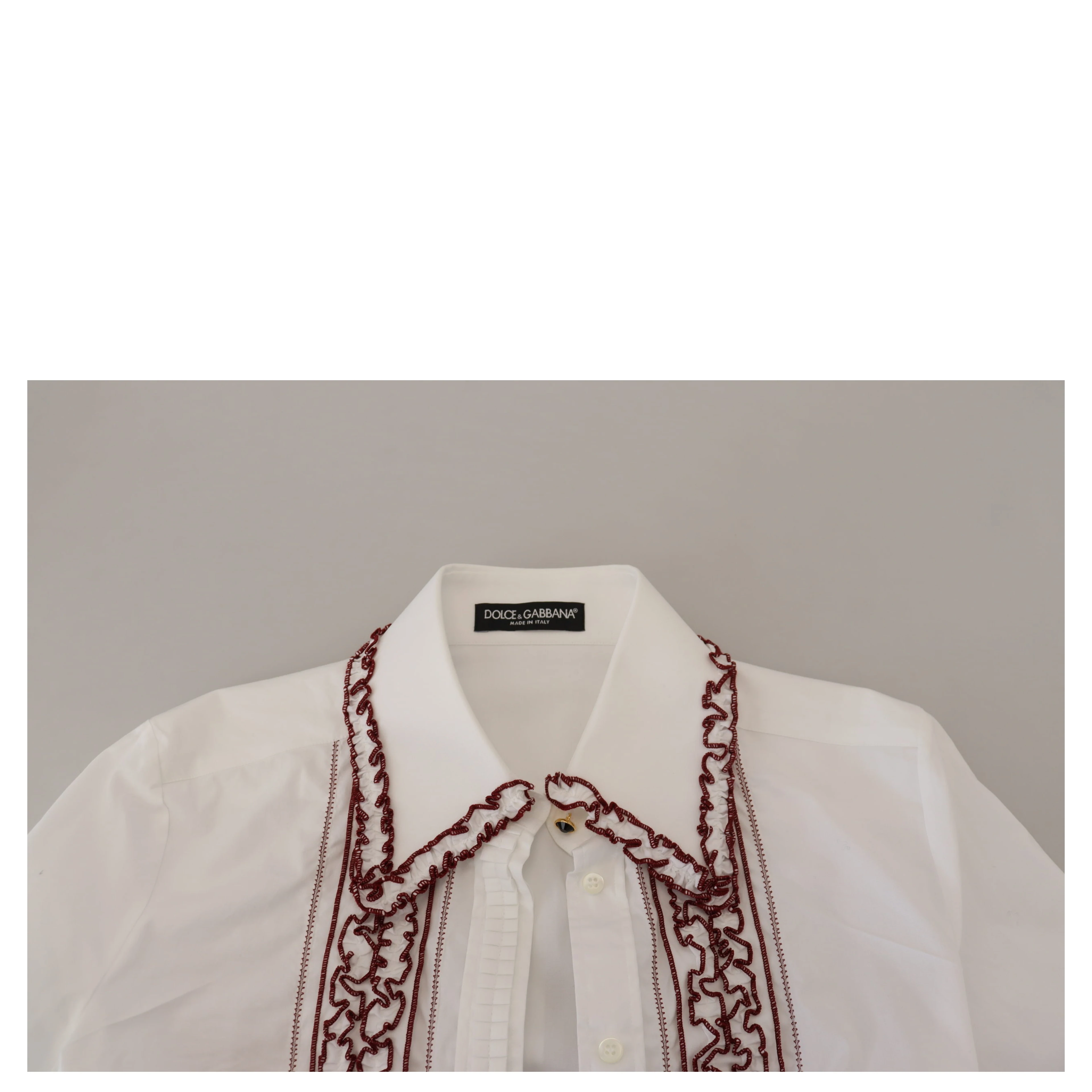 White Lace Long Sleeves Ruffle Collar Top