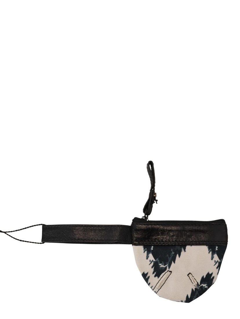 White Genuine Leather Coin Purse Strap Wallet