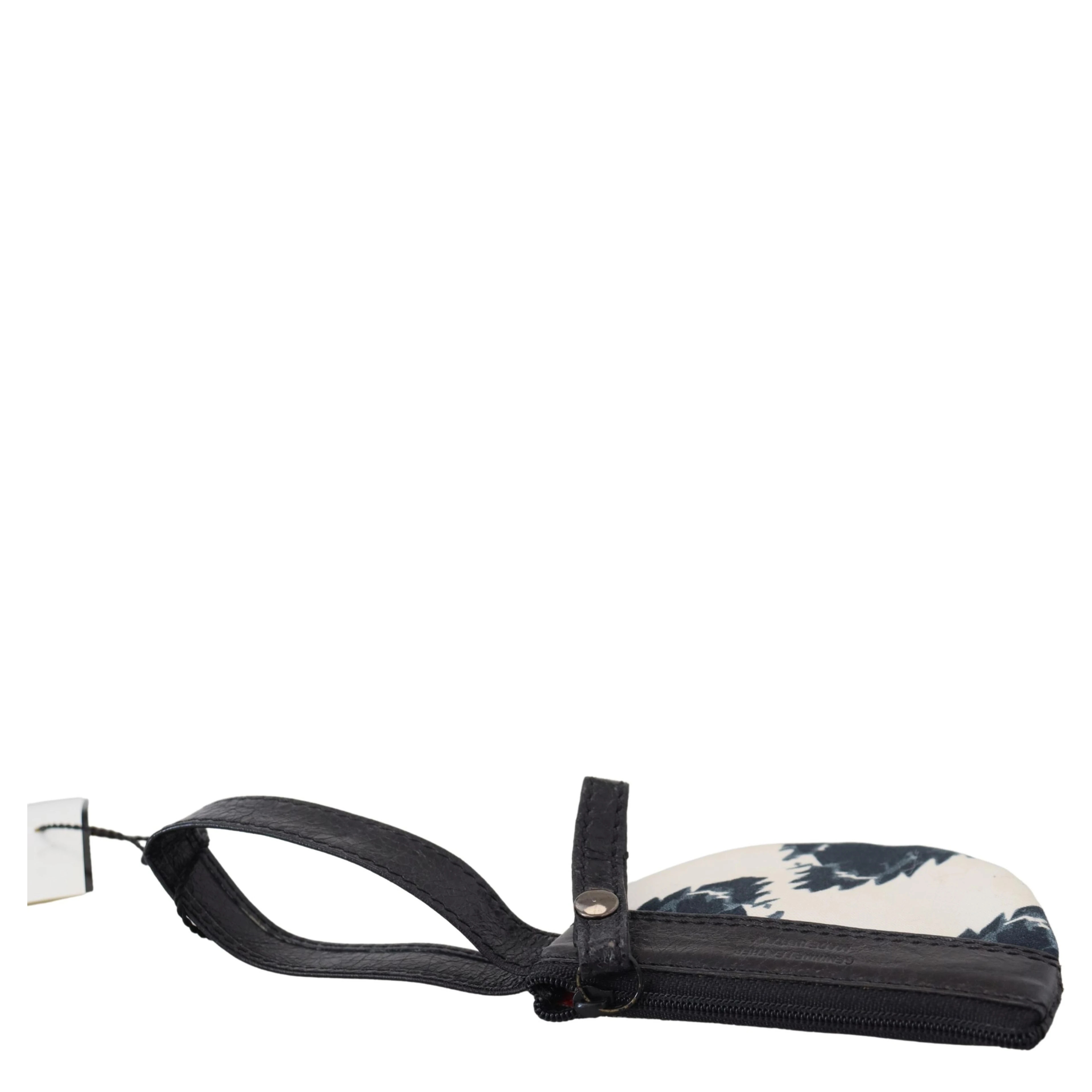 White Genuine Leather Coin Purse Strap Wallet