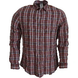 Multicolor Checkered Cotton Long Sleeves Casual Shirt