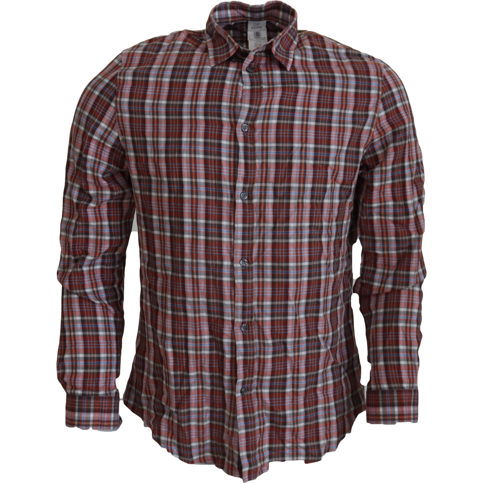 Multicolor Checkered Cotton Long Sleeves Casual Shirt