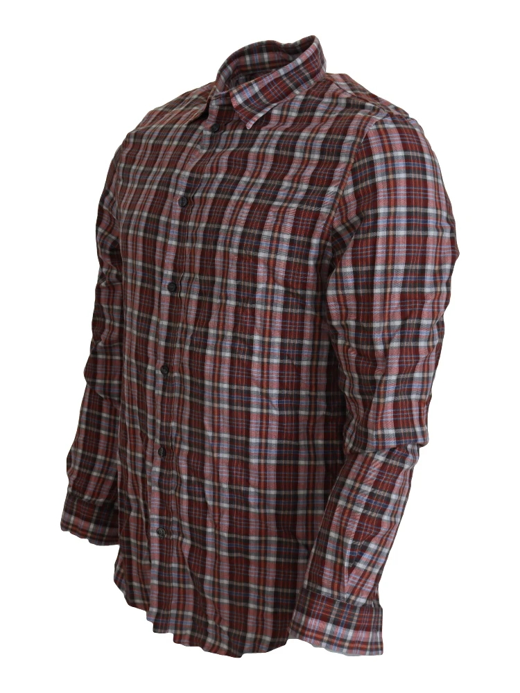 Multicolor Checkered Cotton Long Sleeves Casual Shirt alternative