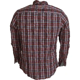 Multicolor Checkered Cotton Long Sleeves Casual Shirt