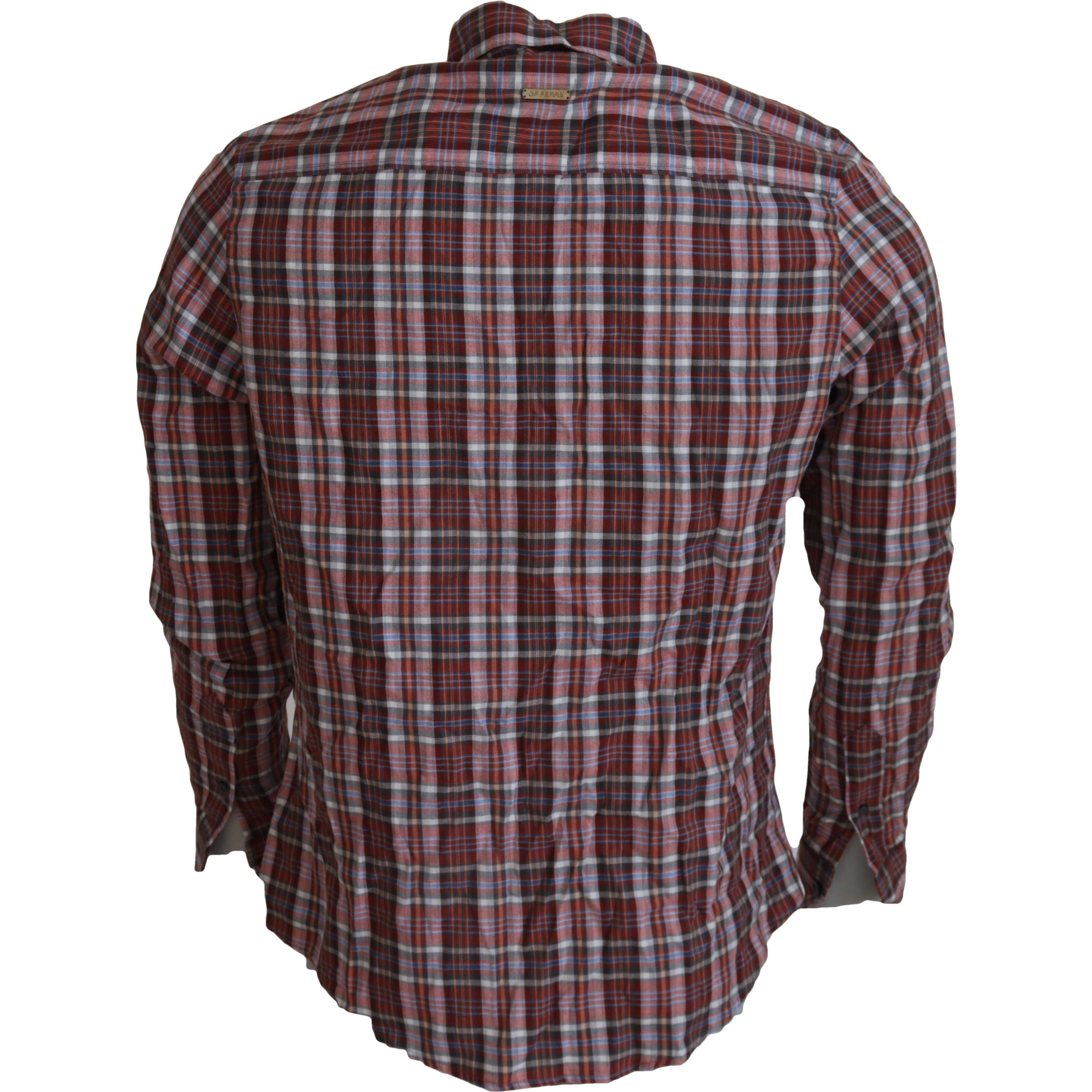 Multicolor Checkered Cotton Long Sleeves Casual Shirt