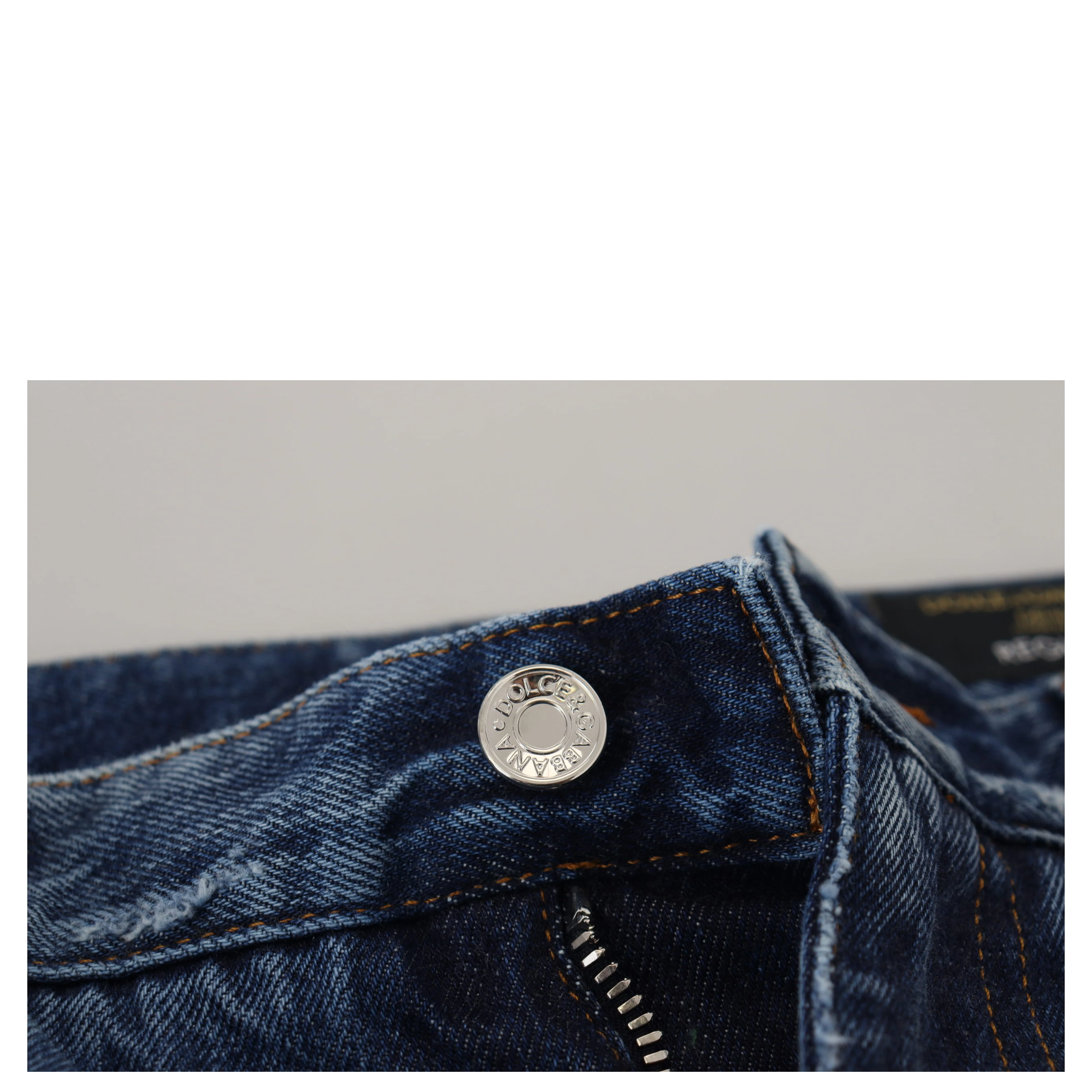 Blue Cotton Tattered Men Denim Jeans
