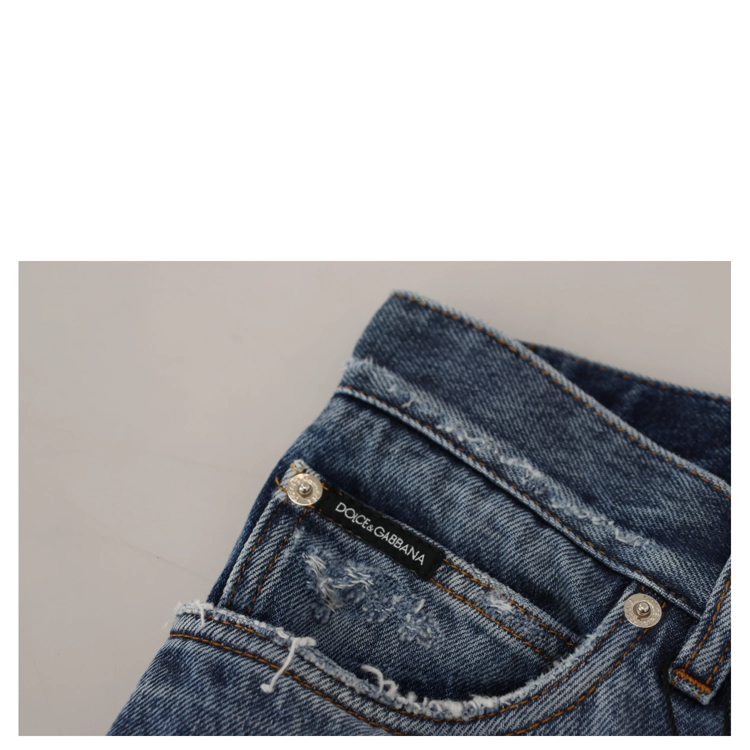 Blue Cotton Tattered Men Denim Jeans