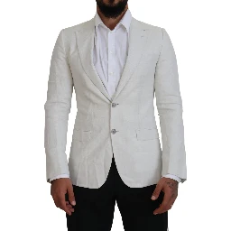 White Linen Slim Fit Jacket Blazer