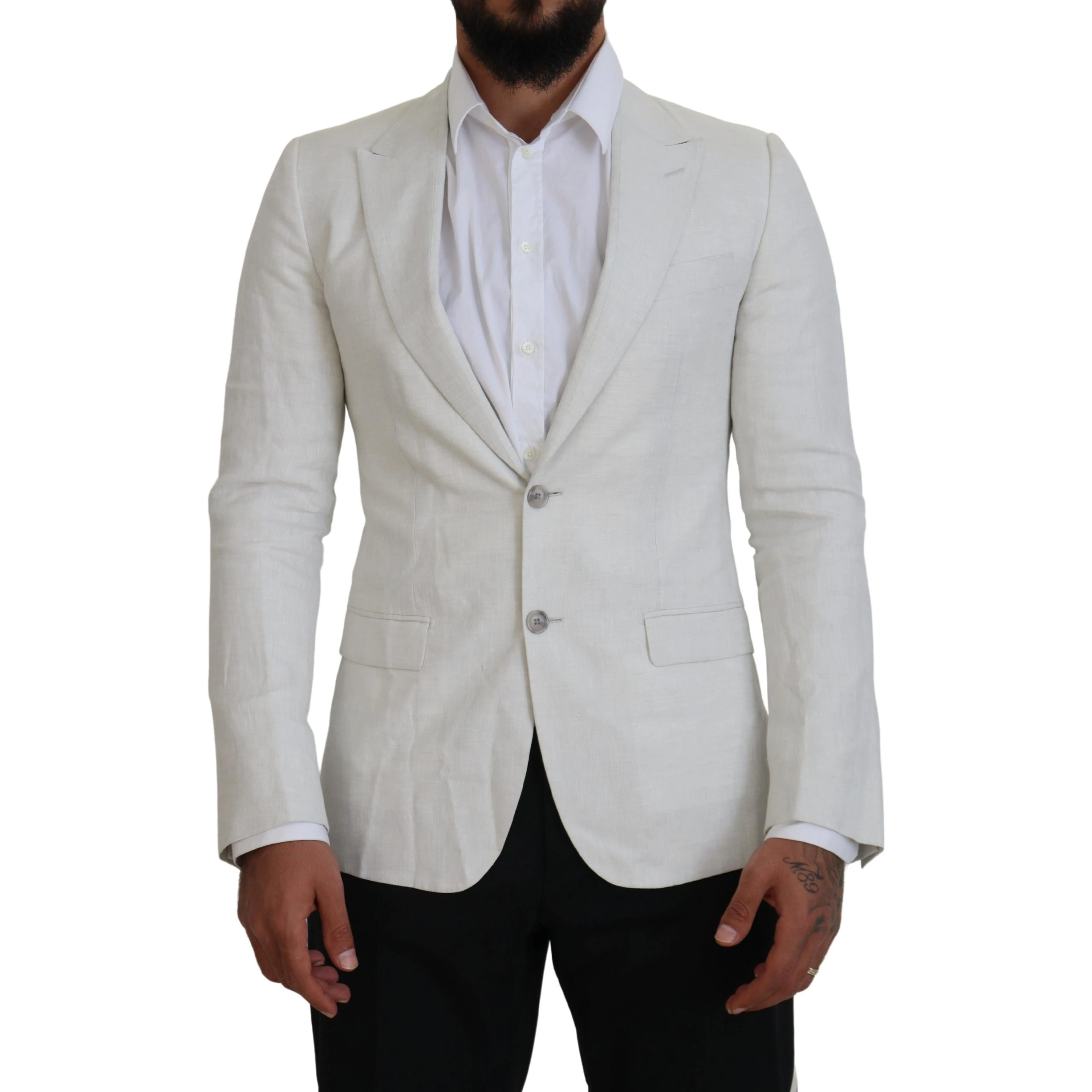 White Linen Slim Fit Jacket Blazer