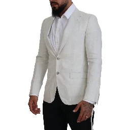 White Linen Slim Fit Jacket Blazer