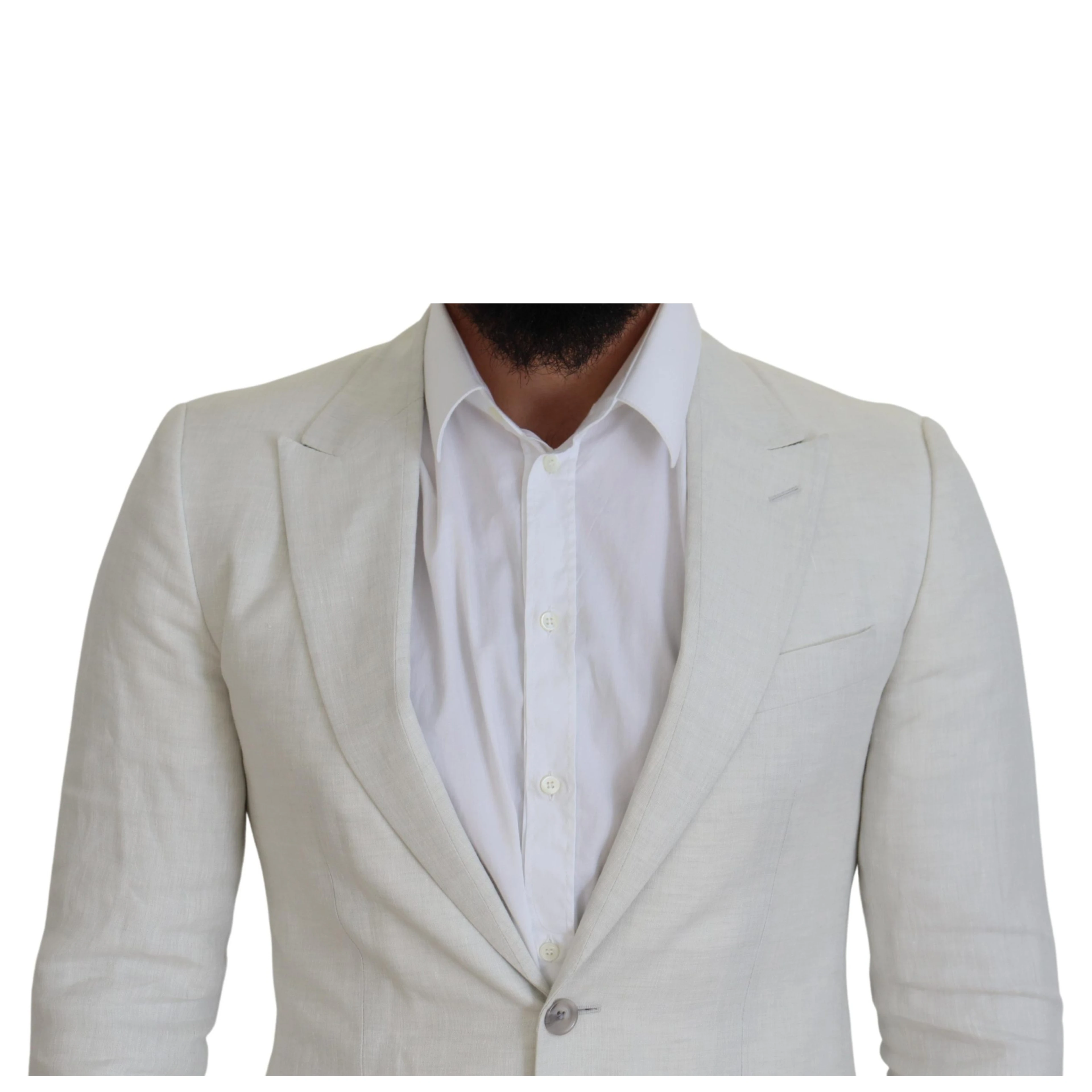 White Linen Slim Fit Jacket Blazer
