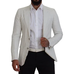 White Linen Slim Fit Jacket Blazer