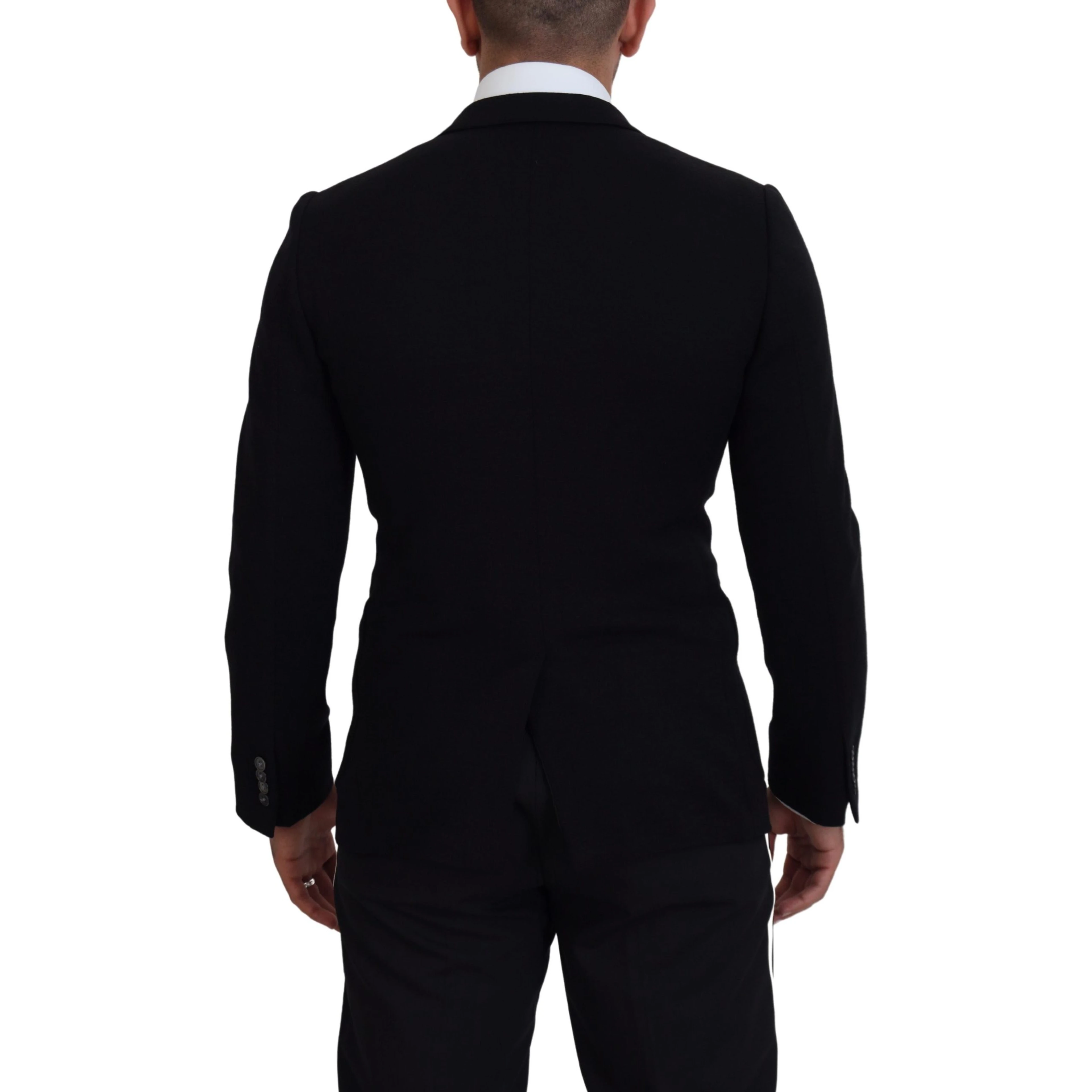 Black Wool Crown Slim Fit Jacket Blazer