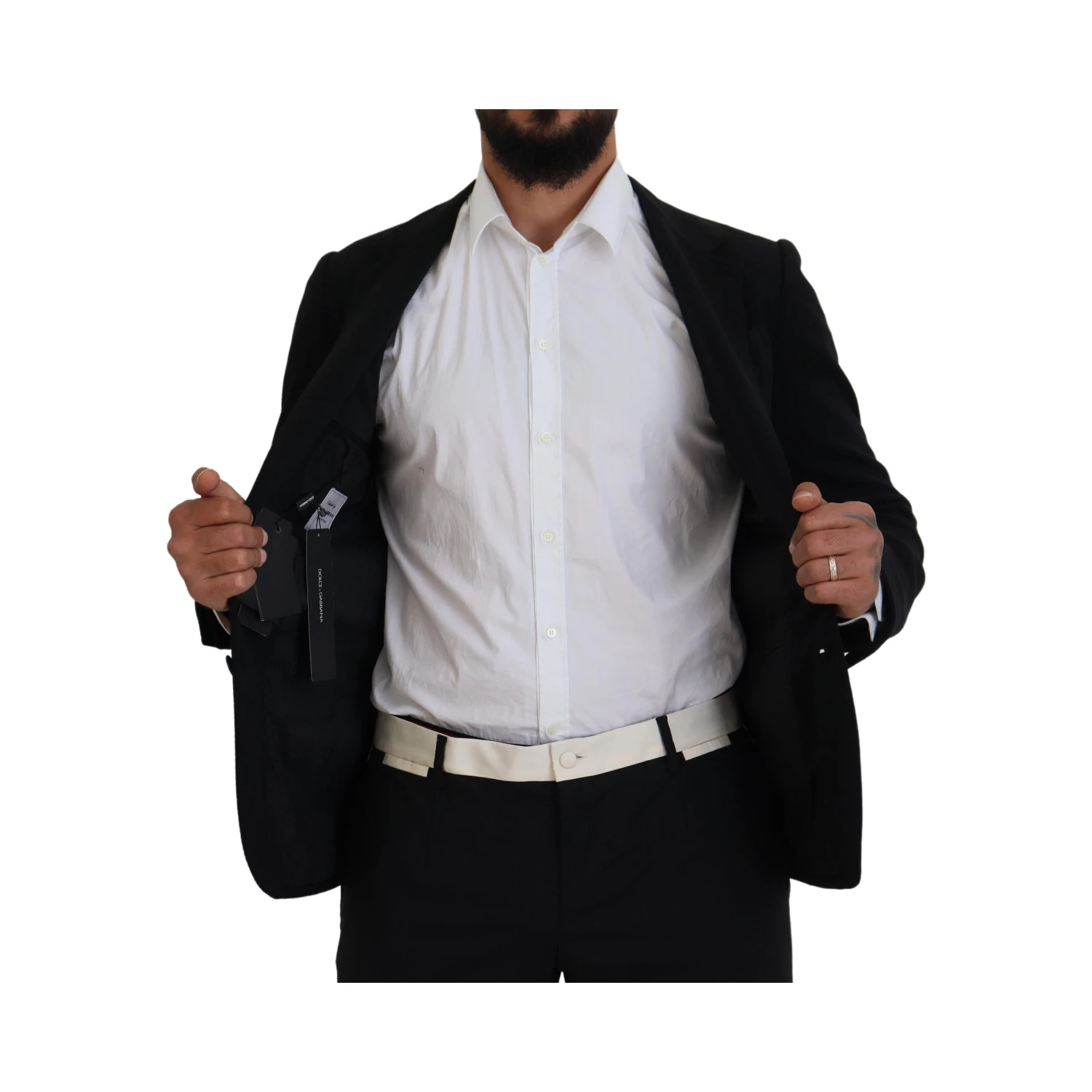 Black Wool Crown Slim Fit Jacket Blazer