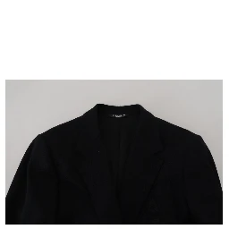 Black Wool Crown Slim Fit Jacket Blazer