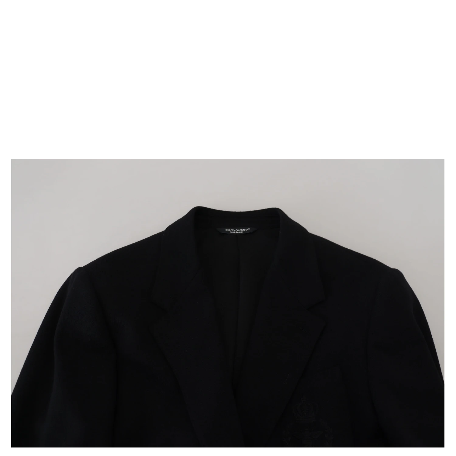 Black Wool Crown Slim Fit Jacket Blazer