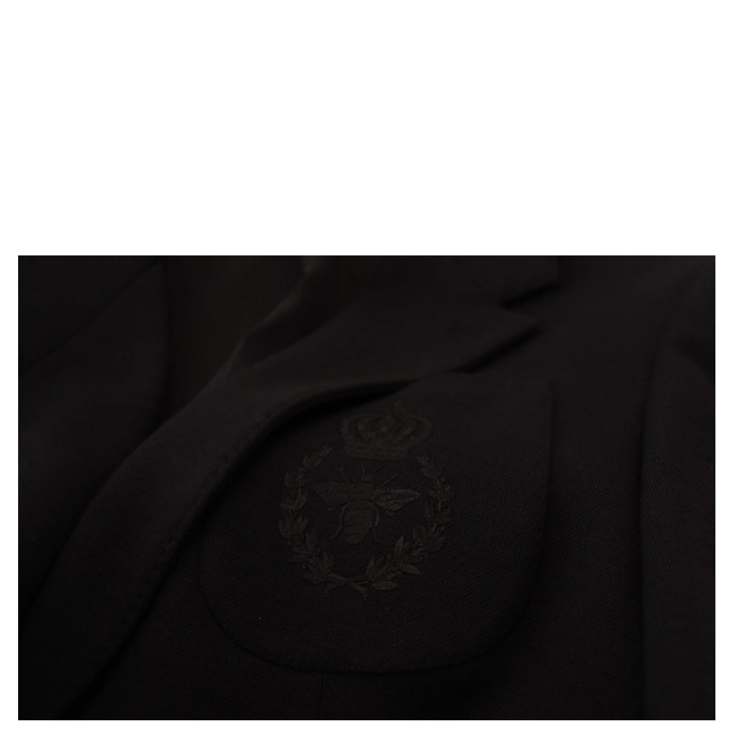 Black Wool Crown Slim Fit Jacket Blazer