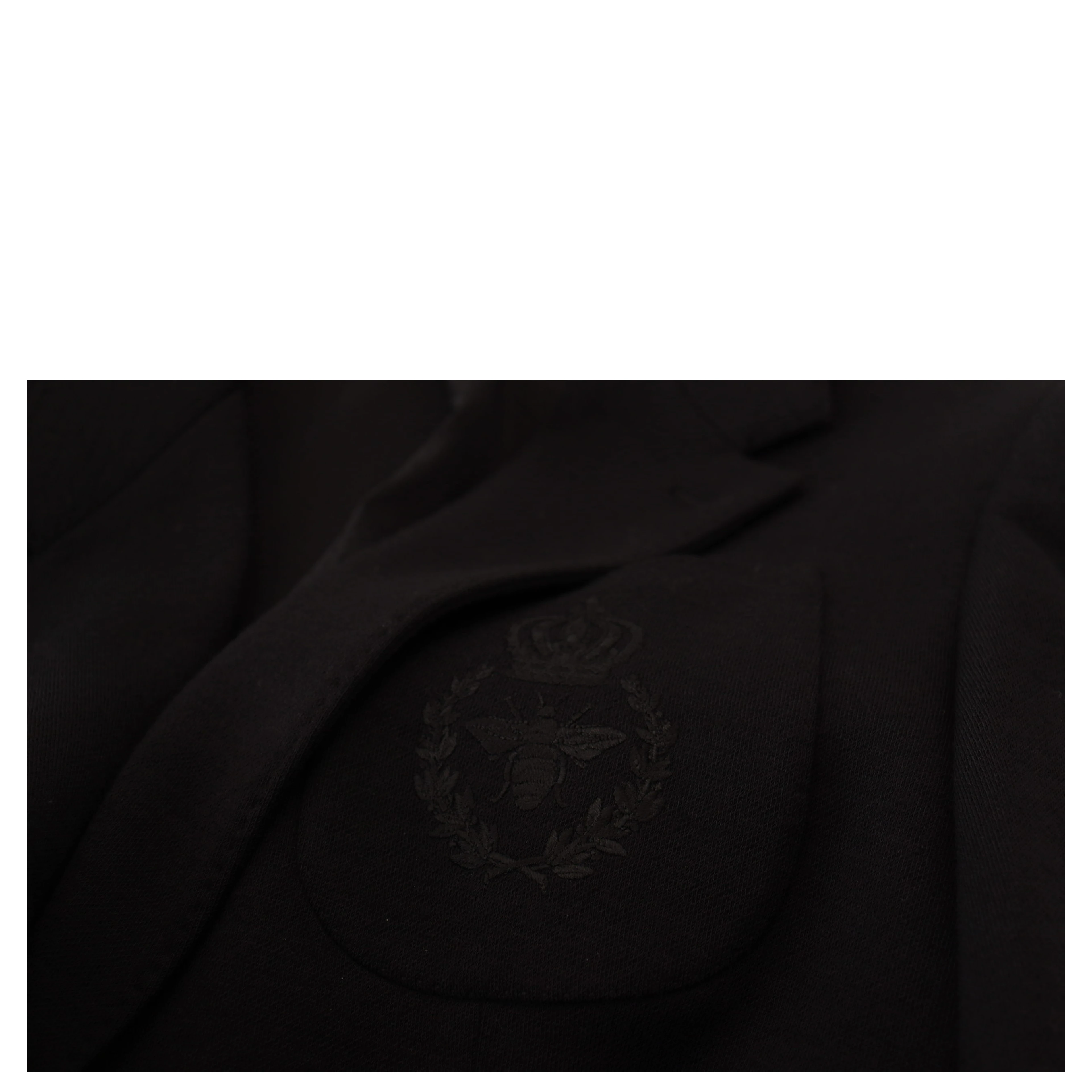 Black Wool Crown Slim Fit Jacket Blazer