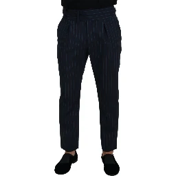 Blue Striped Men Formal Pants