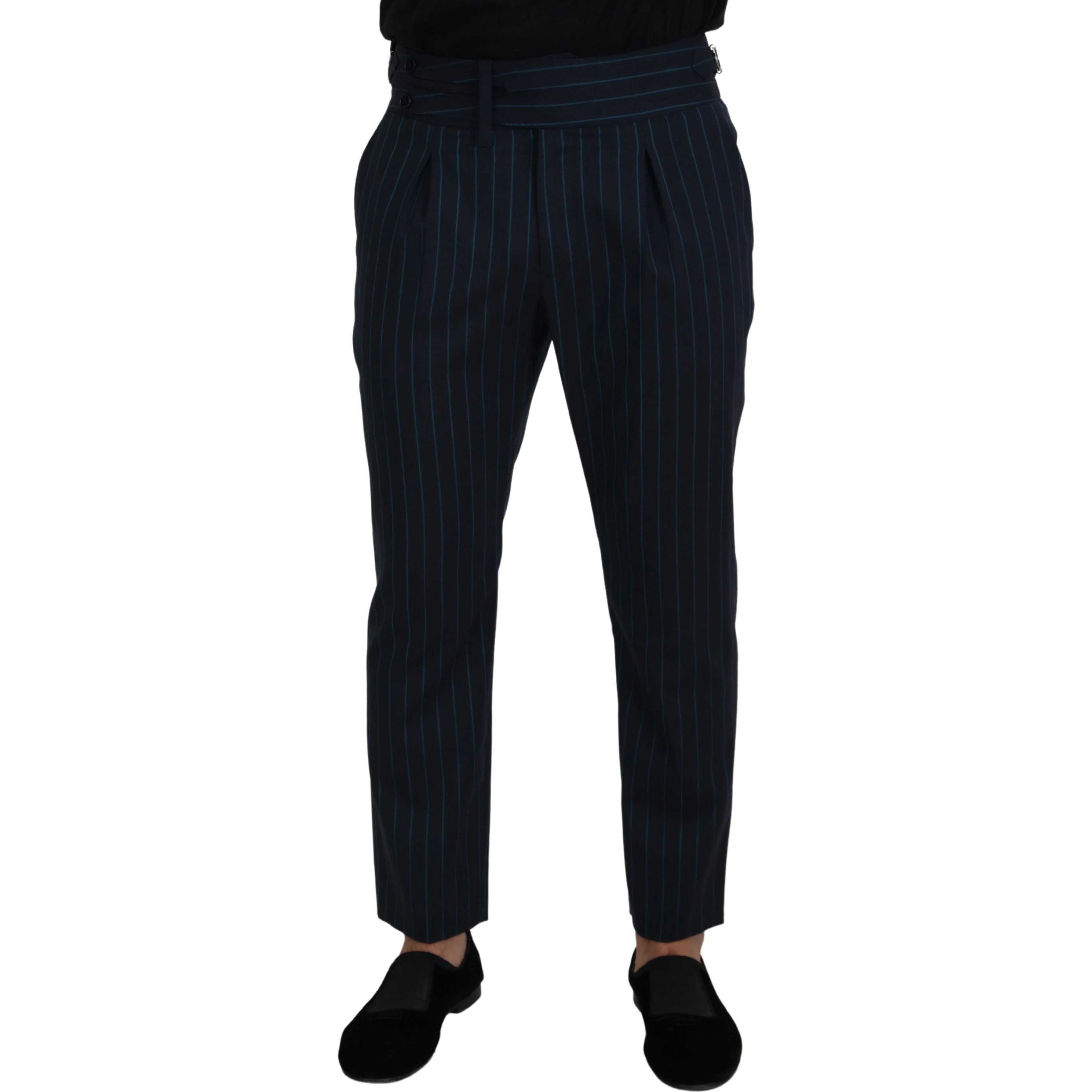 Blue Striped Men Formal Pants