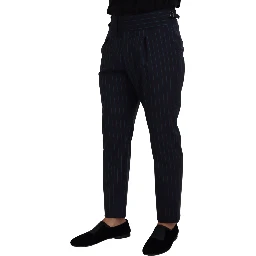Blue Striped Men Formal Pants