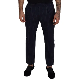 Blue Striped Men Formal Pants