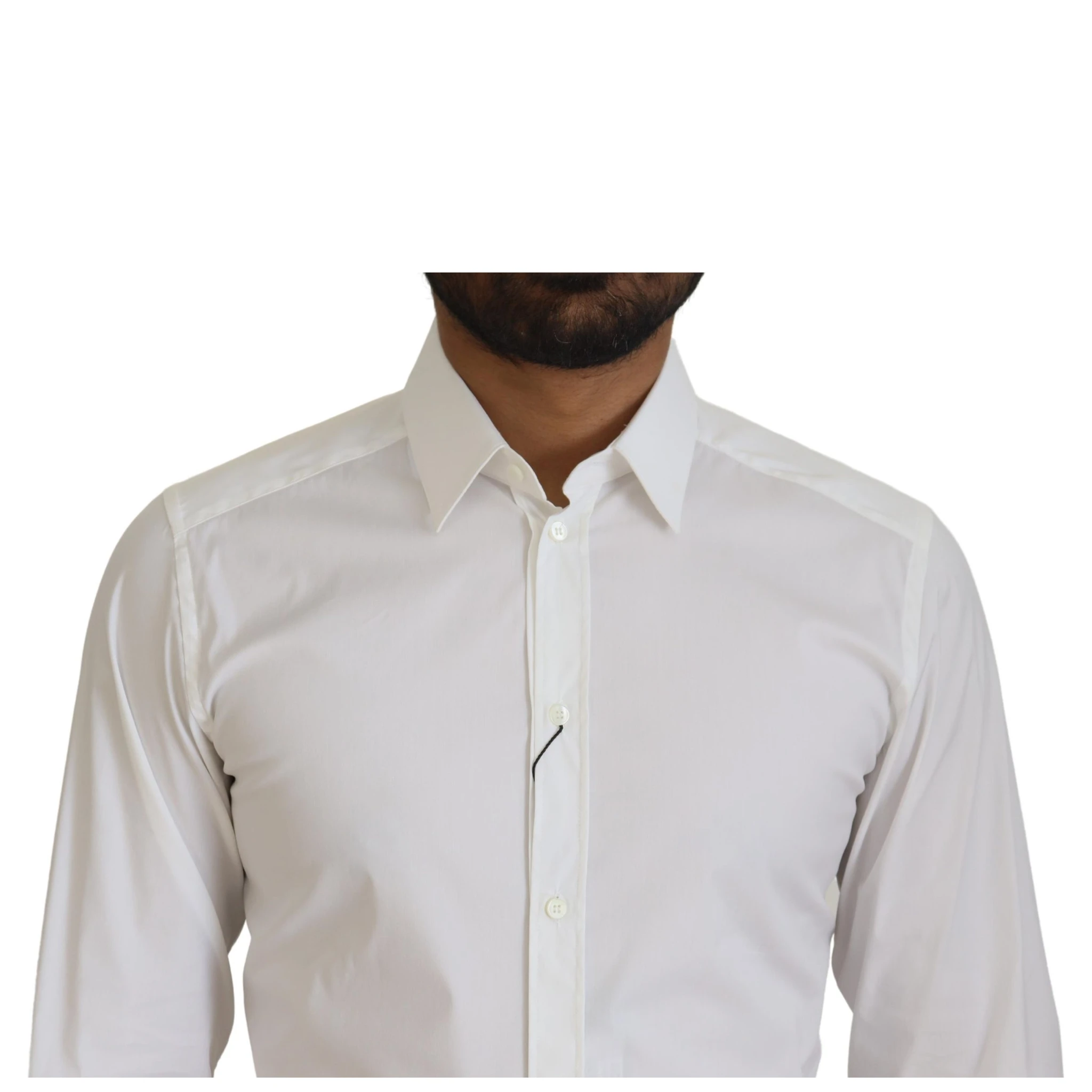 White Cotton Slim Fit Formal Dress GOLD Shirt
