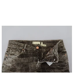 Gray Washed Cotton Corduroy Slim Fit Men Jeans