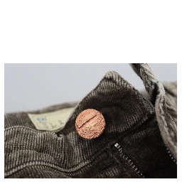 Gray Washed Cotton Corduroy Slim Fit Men Jeans