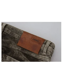 Gray Washed Cotton Corduroy Slim Fit Men Jeans