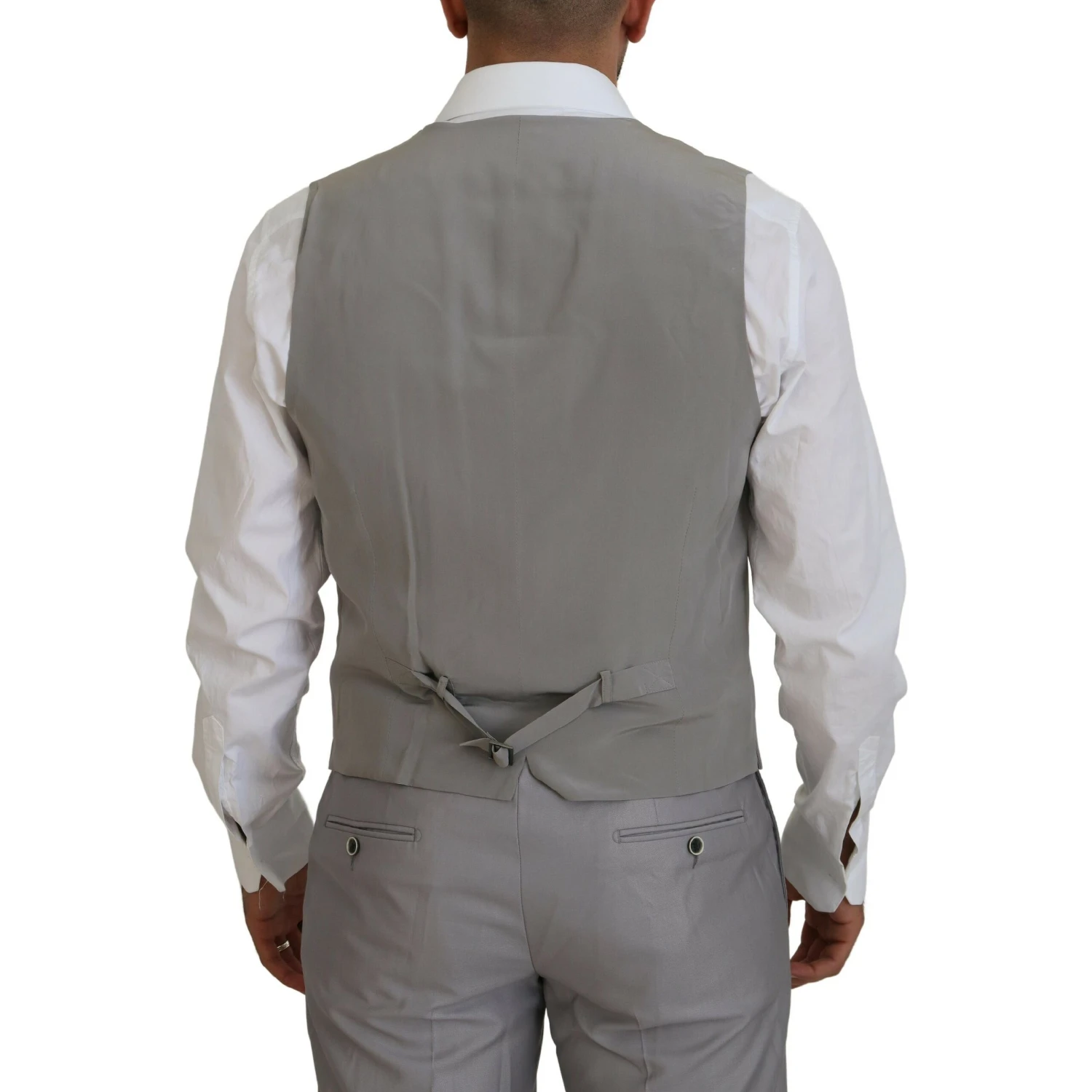Silver Wool Silk 3 Piece Slim Fit Suit