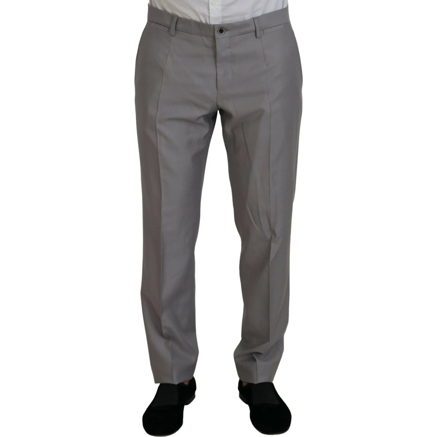 Silver Wool Silk 3 Piece Slim Fit Suit