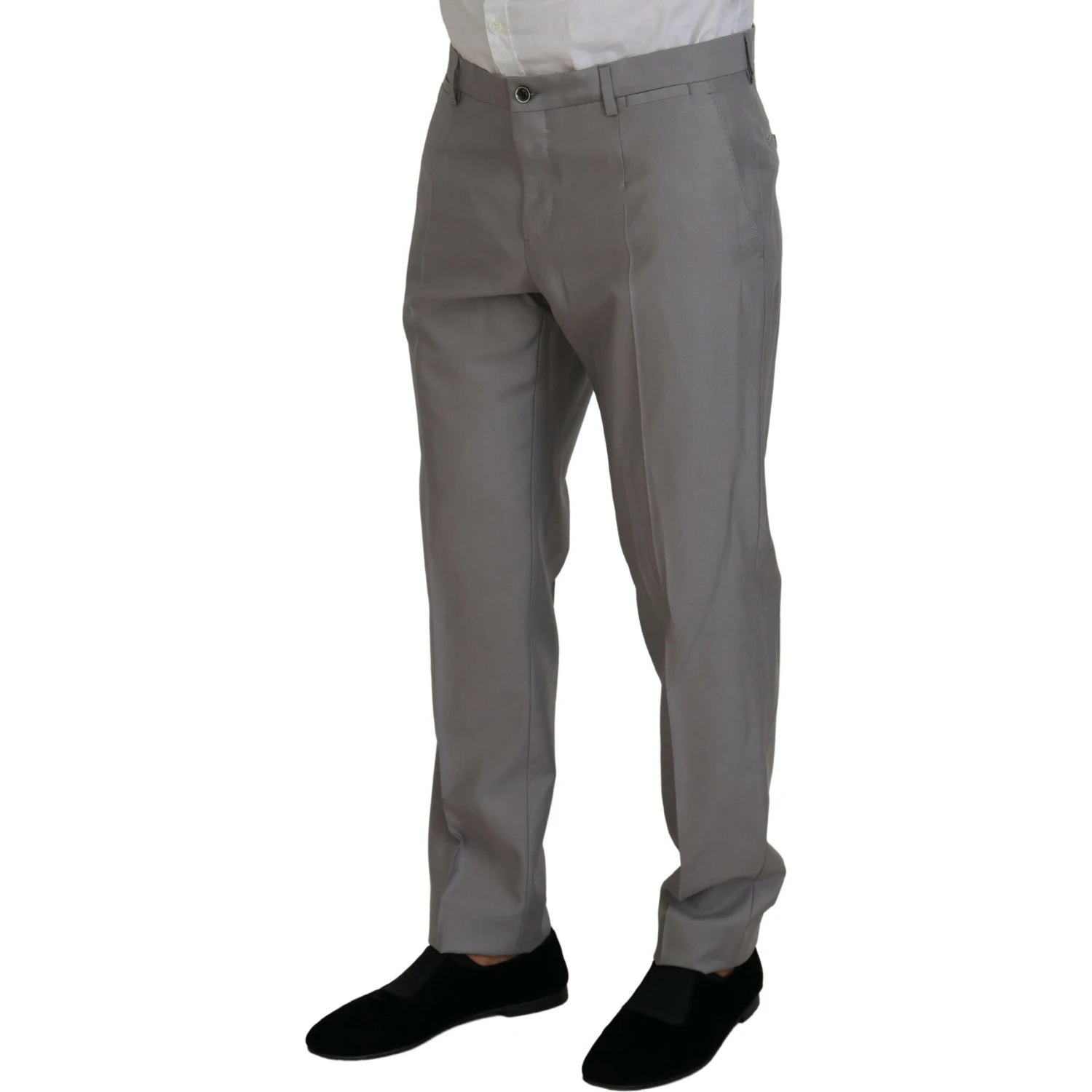 Silver Wool Silk 3 Piece Slim Fit Suit