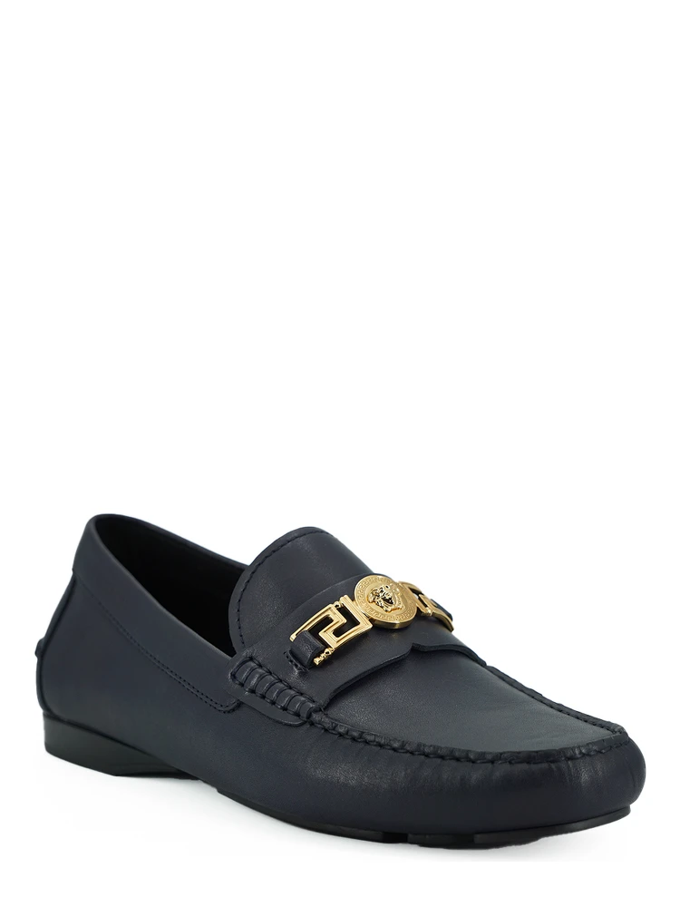 Navy Blue Calf Leather Loafers Shoes alternative