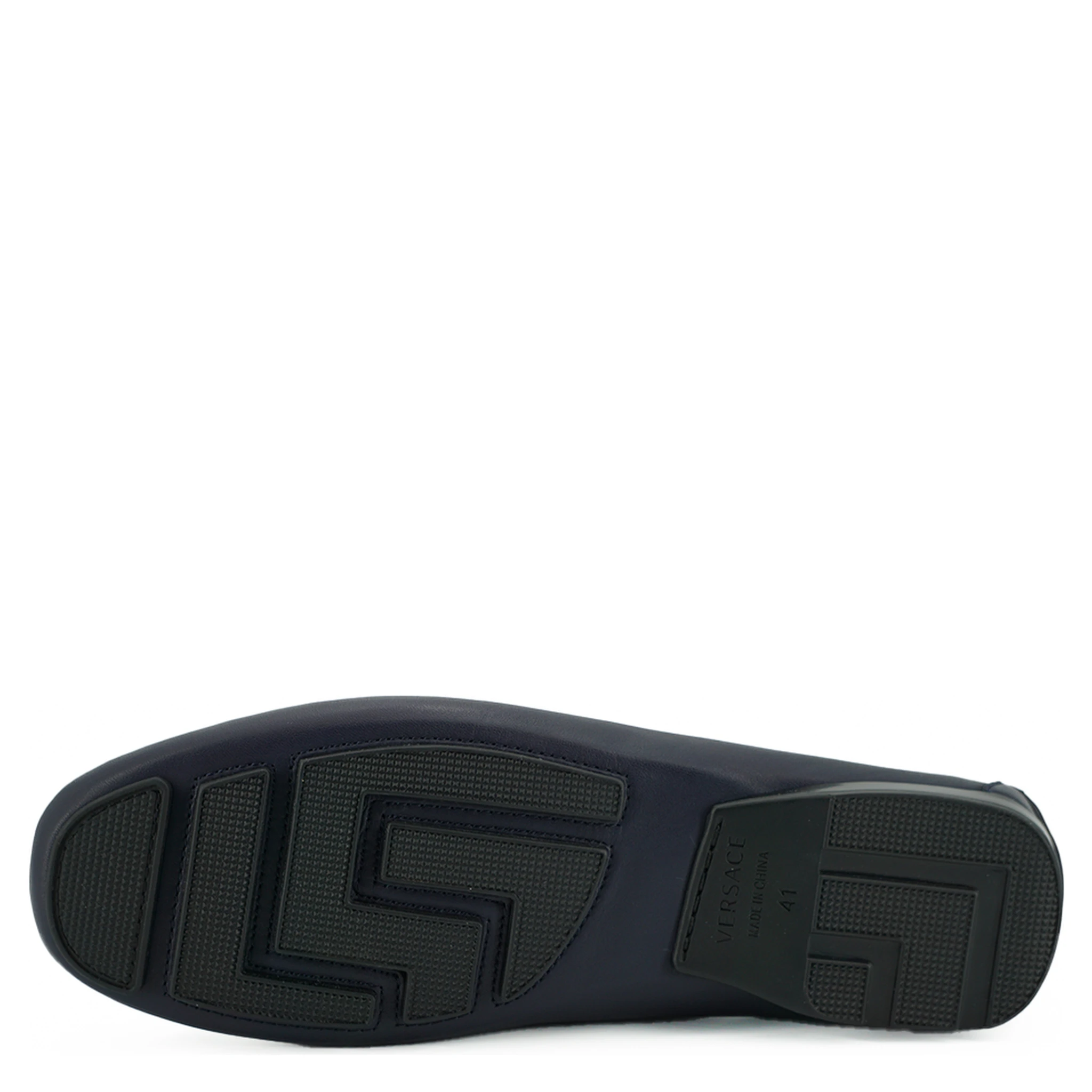 Navy Blue Calf Leather Loafers Shoes