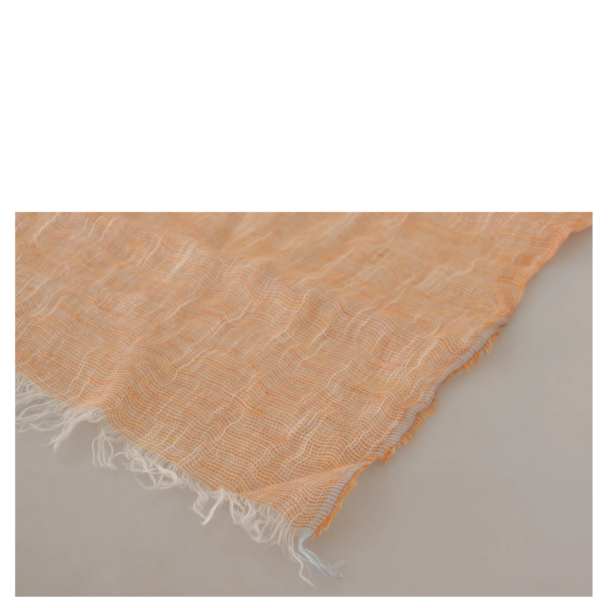 Peach Linen Knitted Shawl Wrap Fringes Scarf