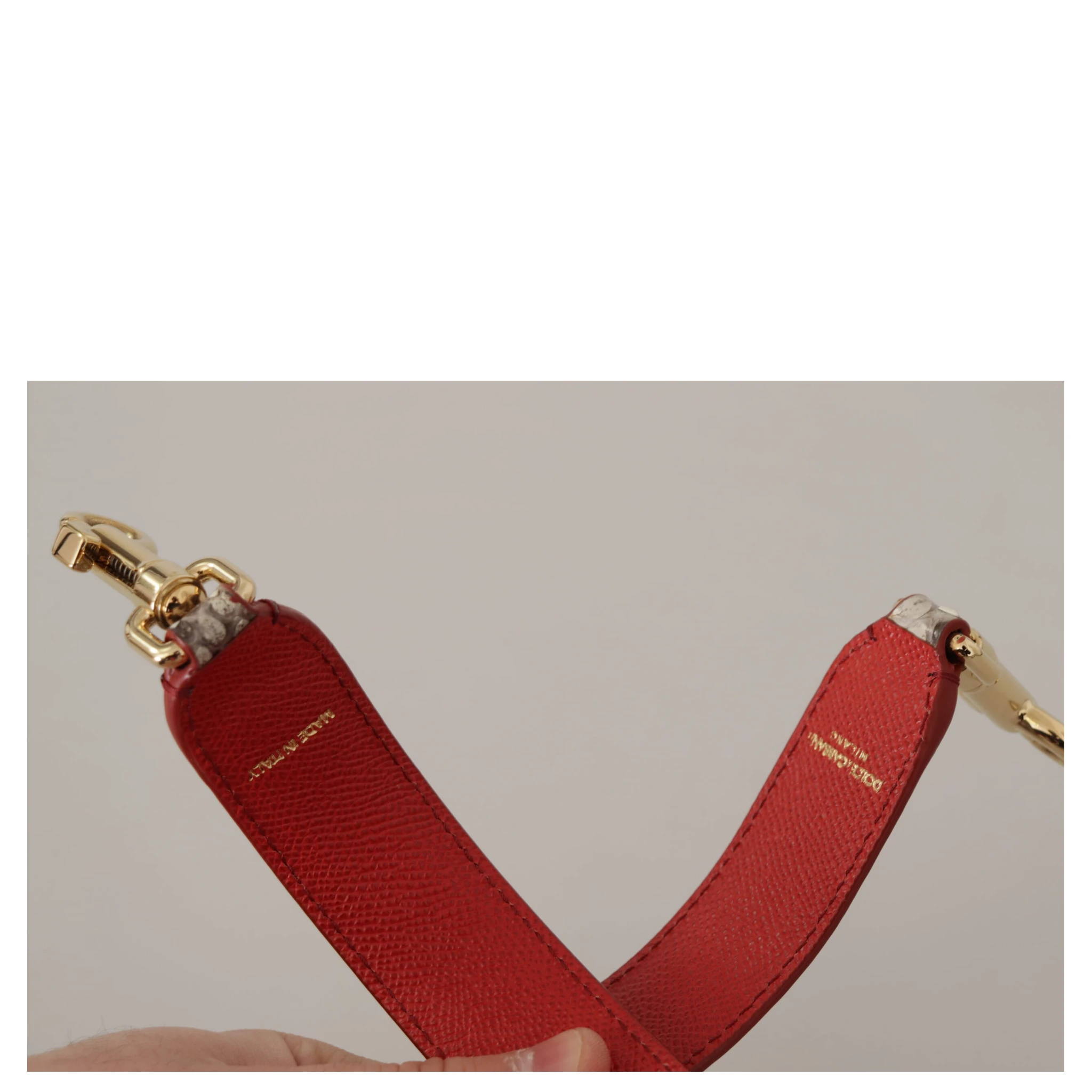 Beige Exotic Leather Studded Shoulder Strap