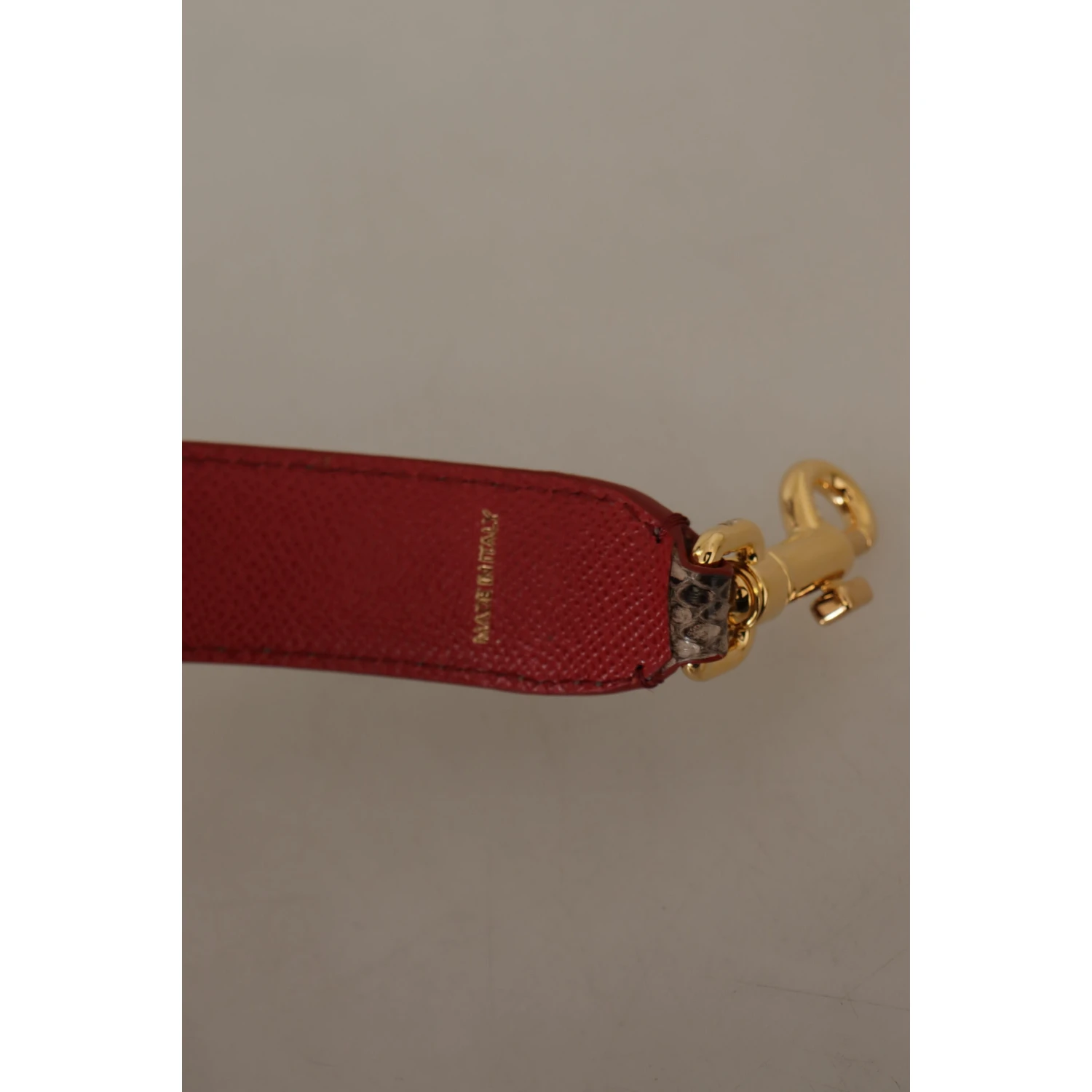 Brown Python Leather Studded Shoulder Strap