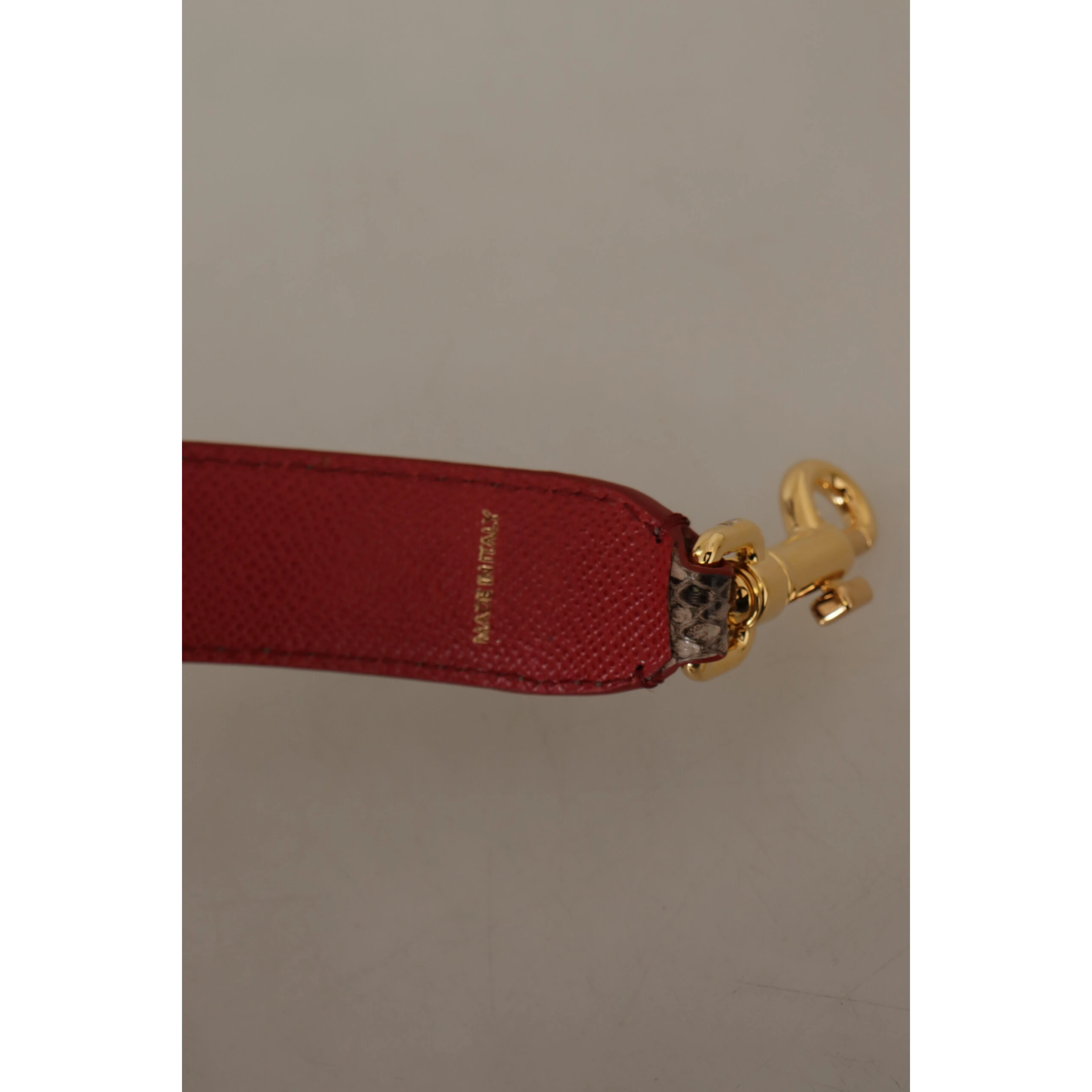 Brown Python Leather Studded Shoulder Strap