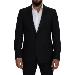 Black Slim Fit Formal Martini Blazer