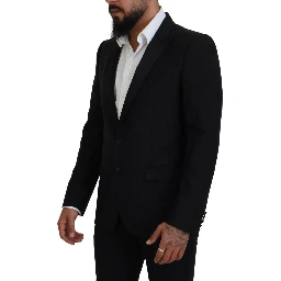 Black Slim Fit Formal Martini Blazer