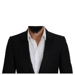 Black Slim Fit Formal Martini Blazer