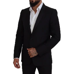 Black Slim Fit Formal Martini Blazer