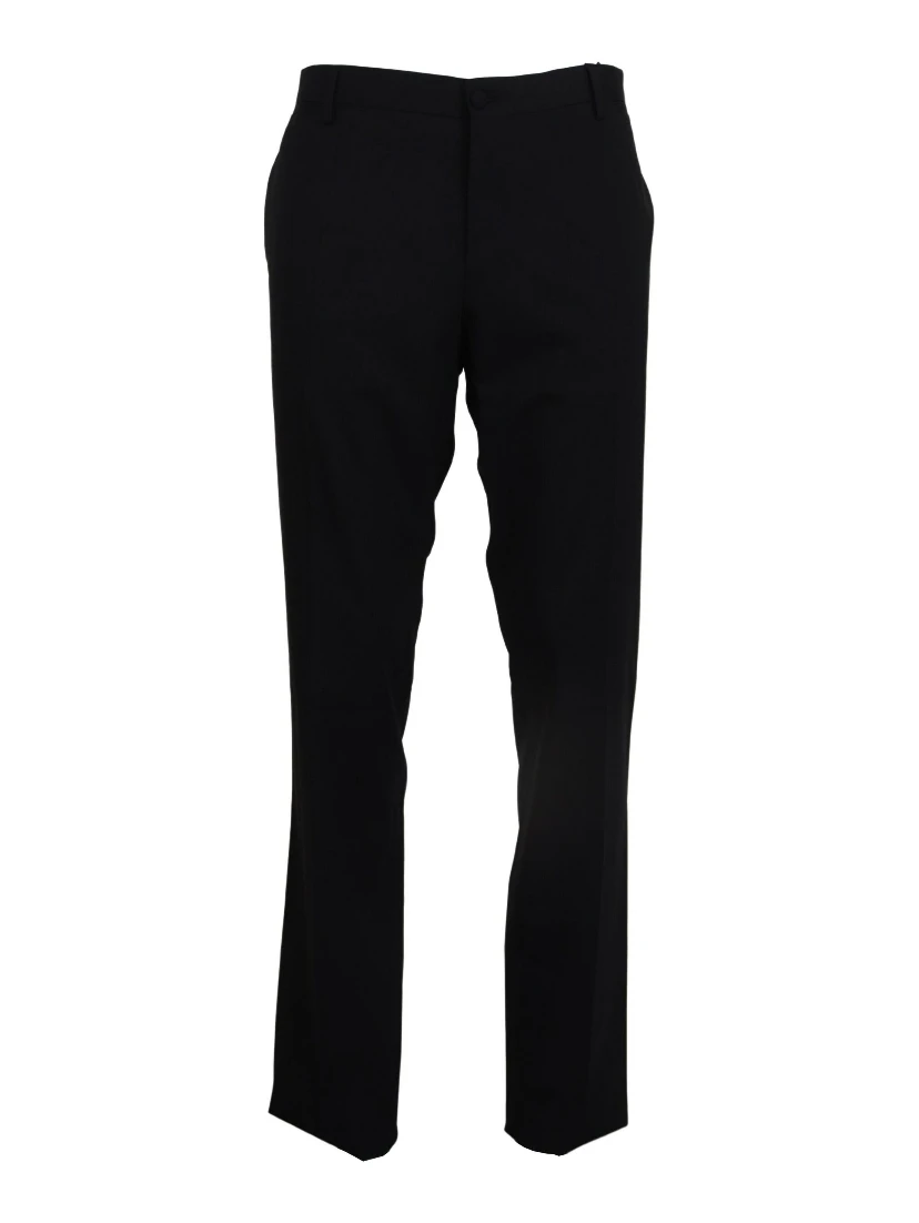 Black Wool Stretch Dress Formal Slim Fit Pant