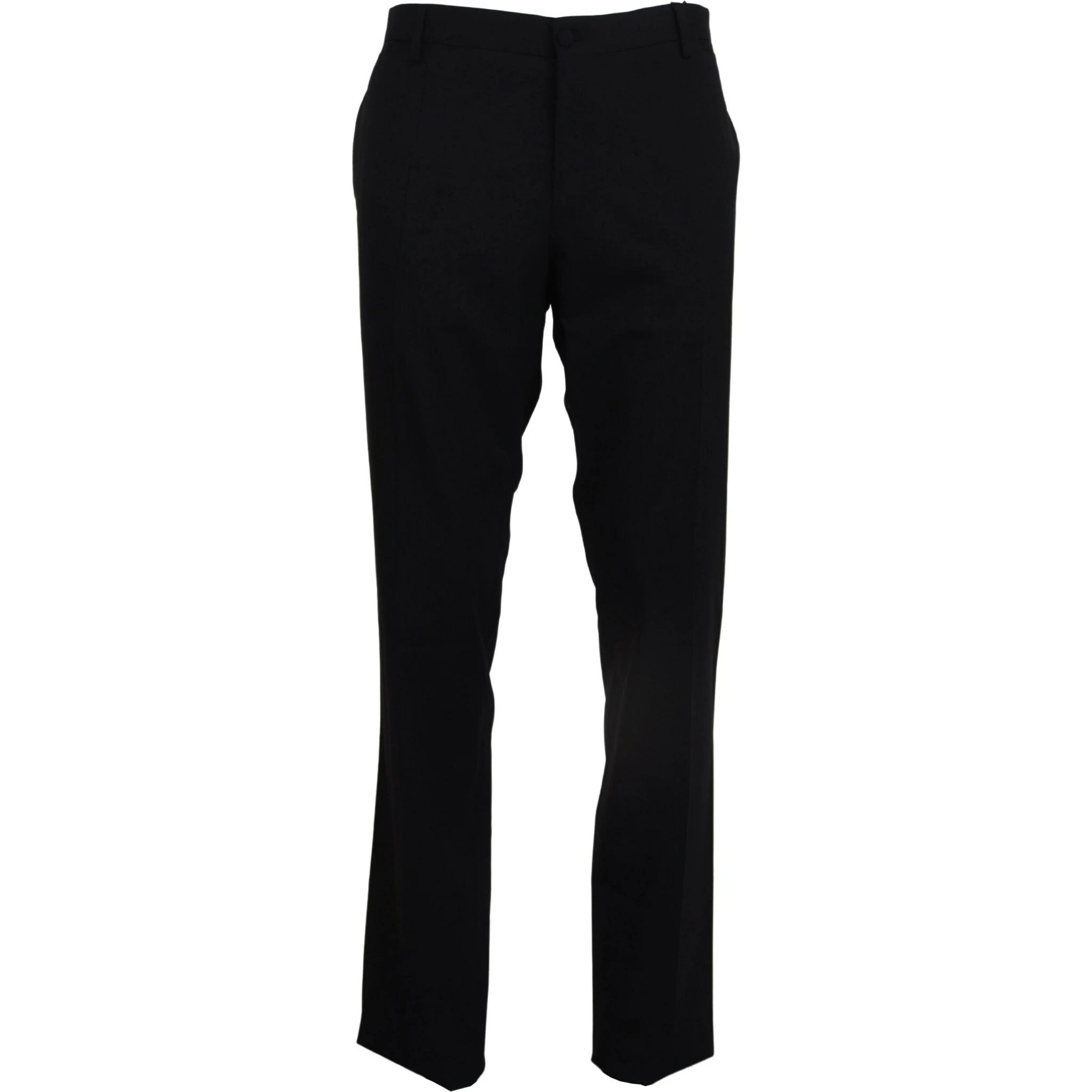 Black Wool Stretch Dress Formal Slim Fit Pant