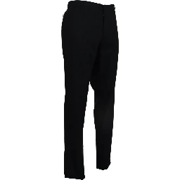 Black Wool Stretch Dress Formal Slim Fit Pant